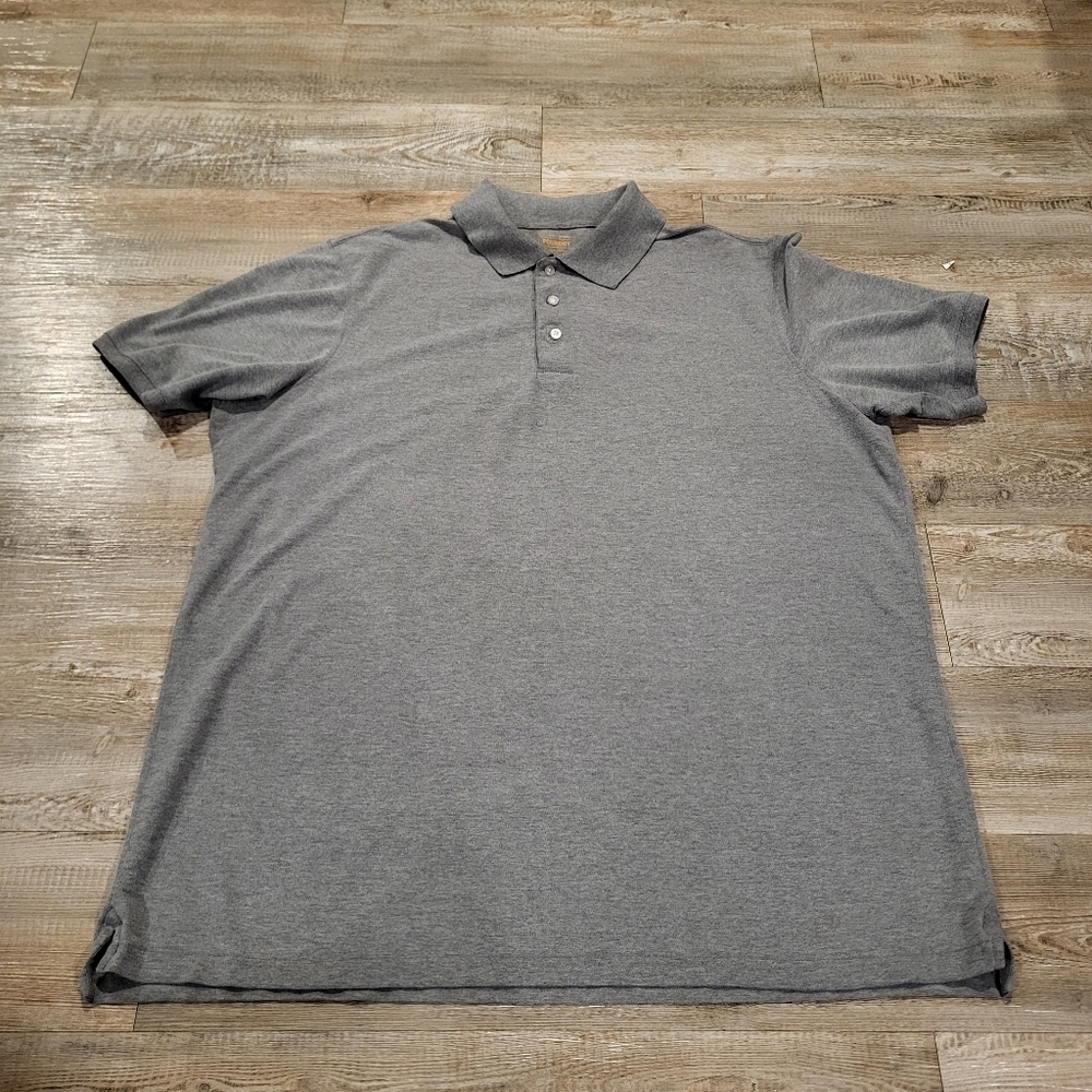 The Foundry Supply Co Polo Knit Short Sleeve Shirt Grey Mens Size 2XLT